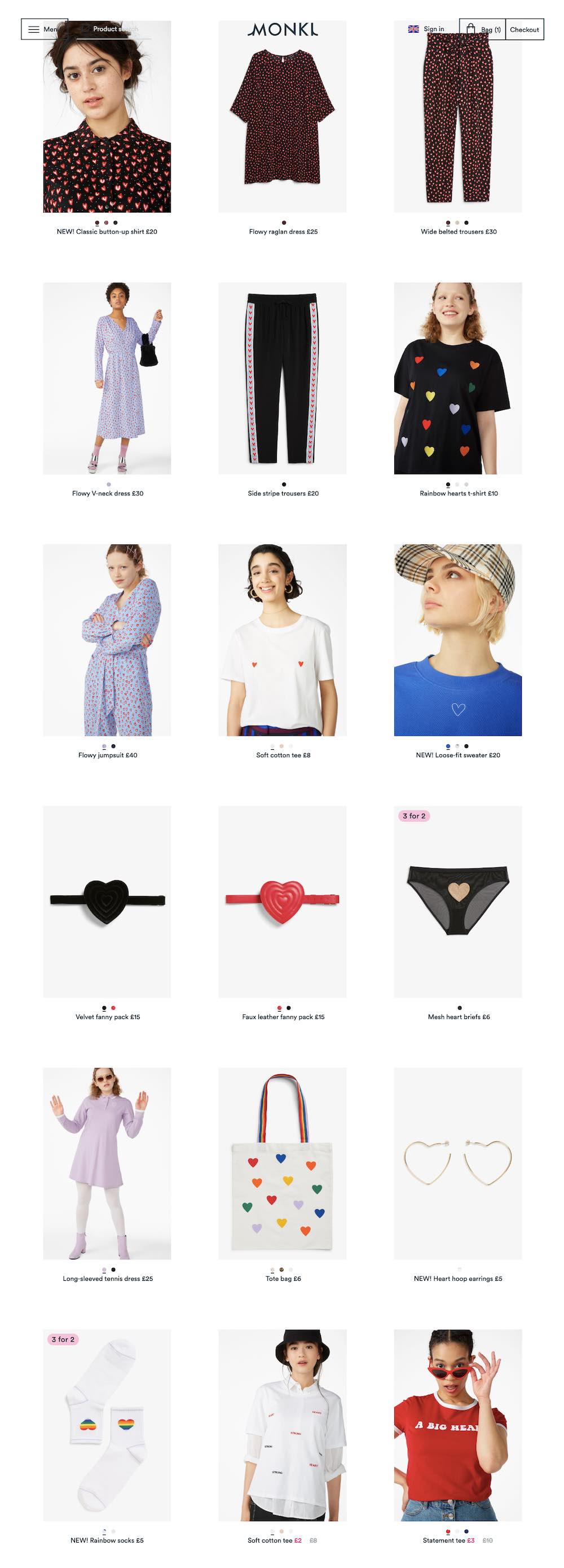 Monki alternative landing page