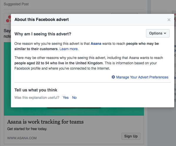 Facebook ad targeting