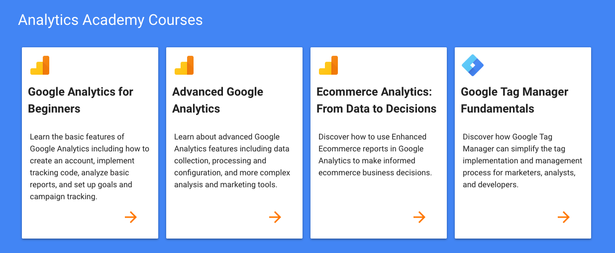 Google Analytics Academy Courses